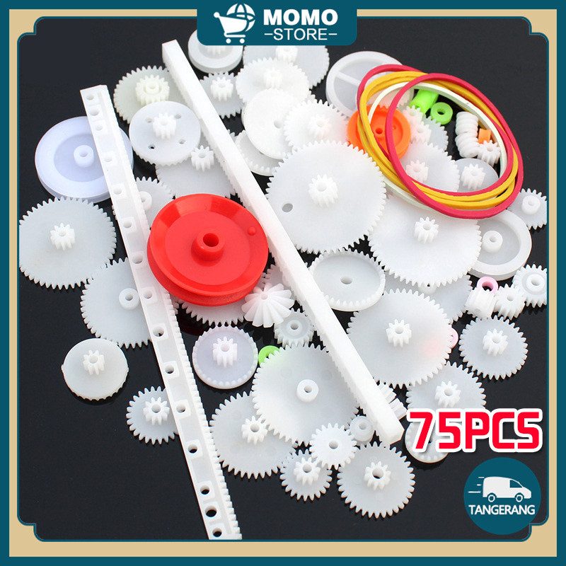75PCS Roda Gigi Plastik / Gear Plastik Mainan / Sparepart Gear Mainan Untuk Robot Mainan