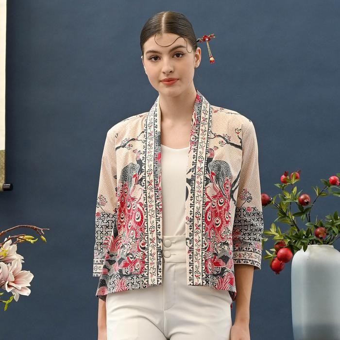 Outer Batik Wanita Modern - Blazer Batik Casual Formal - Atasan Batik Kantor Wanita Elegan
