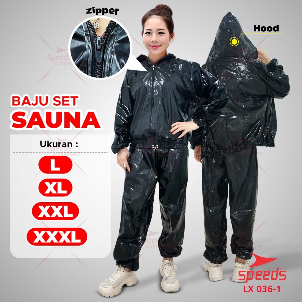 SETELAN SAUNA SPEEDS Sauna Suit Baju Sauna Set Jaket Celana Original Pembakar Lemak Tubuh Baju Olahr