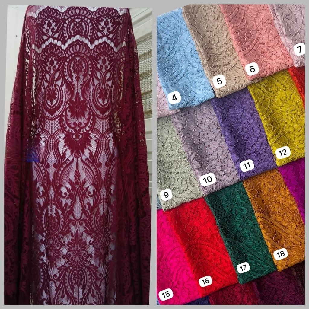 kain kebaya brokat semi prancis katun premium