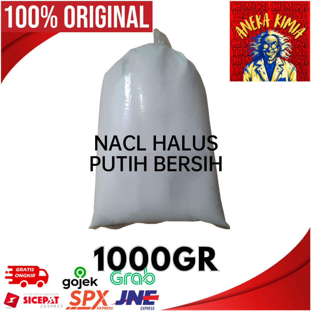 Garam NACL Halus 1-KG / Garam Industri / NACL import putih bersih / Garam Untuk Sabun