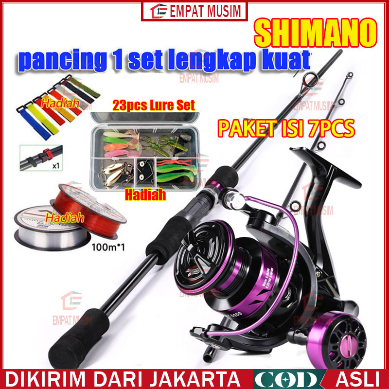 SHIMANO Set Pancing 1.8m/2.1m Joran Pancing 1000-5000 Reel Pancing 150M Senar Pancing Umpan Combo pa