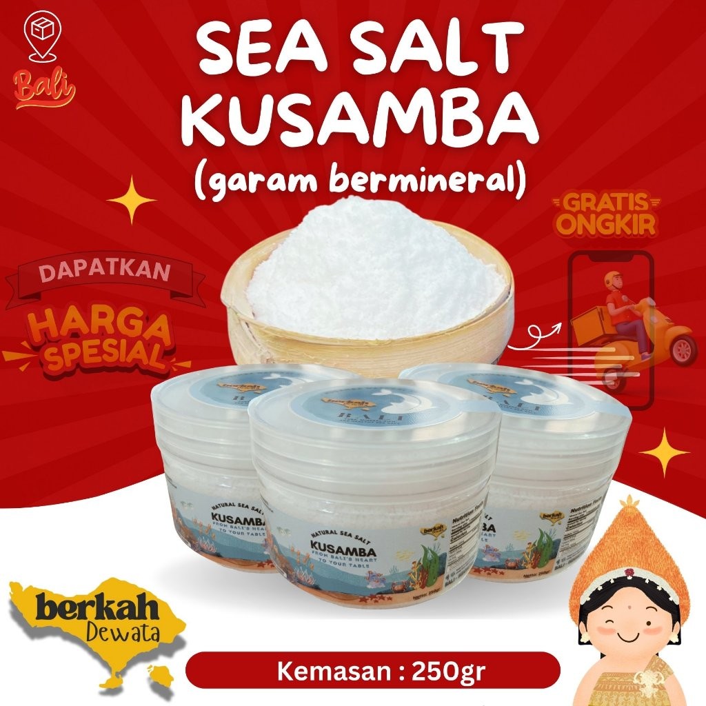 

New Garam Laut Kusamba Bali (Kusamba Sea Salt) Asli Bali Oleh Oleh Khas Bali 250grPremium