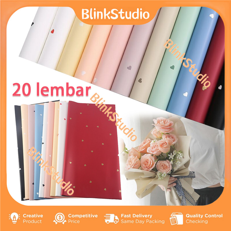 

[20 LEMBAR] Cellophane Love Pattern/Kertas Bunga Buket Love Kecil Flower Wrapping Paper / Wrap / Kertas Bunga / Kertas Kado / Flower Paper