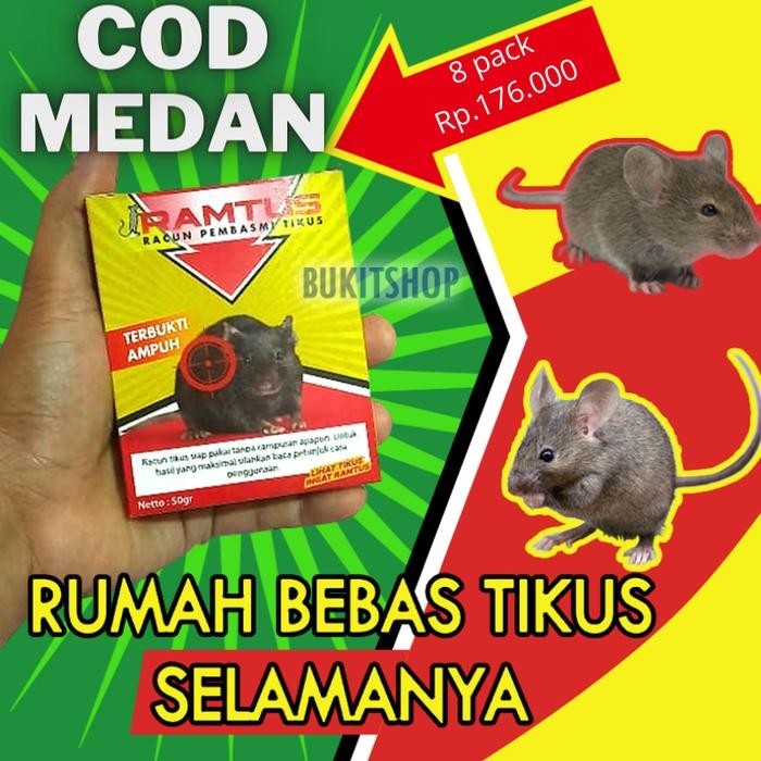 Racun Tikus Ampuh Ramtus Mati Kering Tidak Bau 8 Pack COD Medan