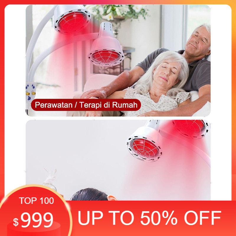 ️Garansi&Hadiah️Lampu Fisioterapi Inframerah 2Kepala 275W*2 Alat Fisioterapi Lampu Terapi Sinar Infr