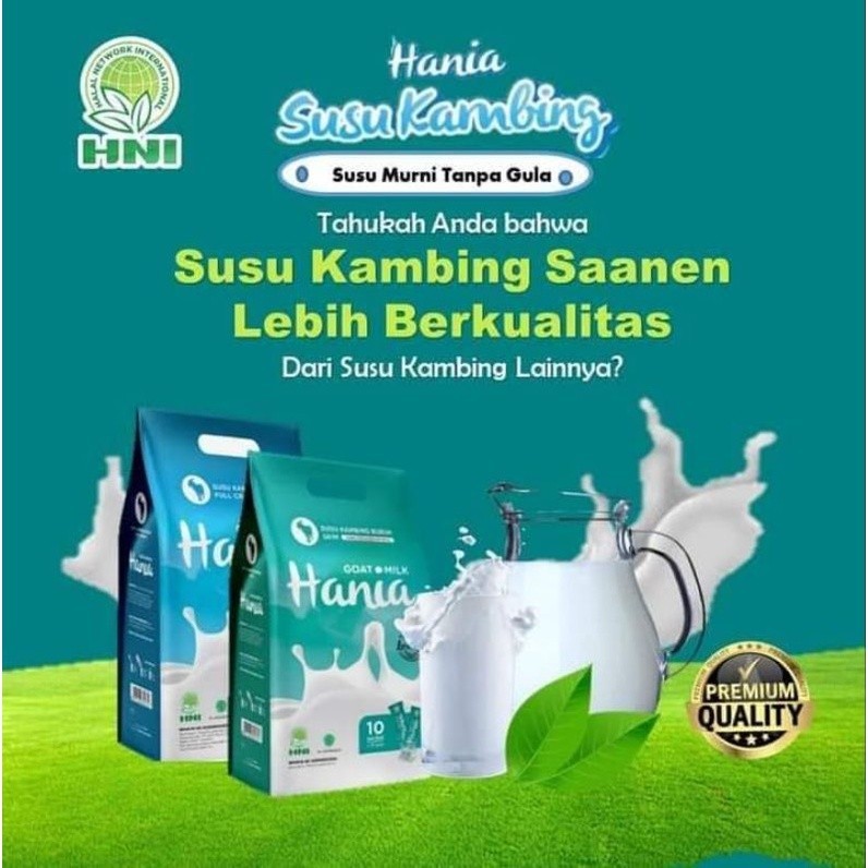 

Halal HANIA SUSU KAMBING HNI HPAI KEMASAN EKONOMIS