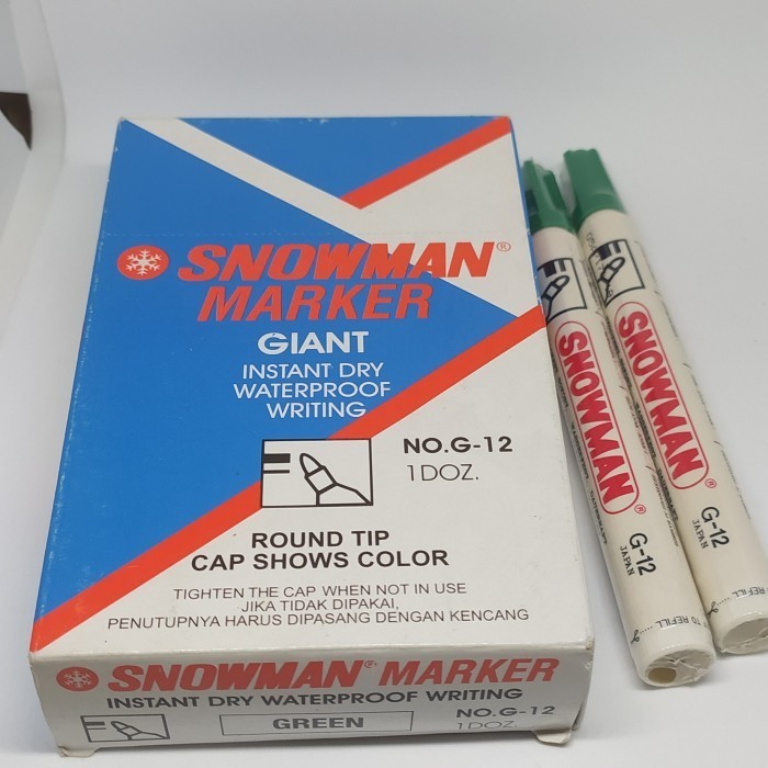 

[New Arrival] SPIDOL SNOWMAN PERMANENT PER LUSIN - Hijau