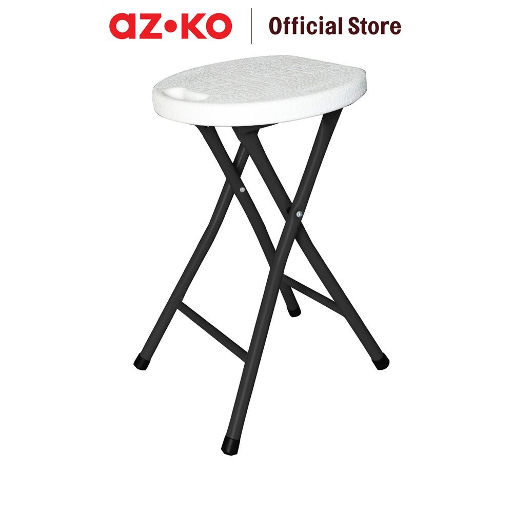 AZKO Krisbow Bangku Lipat - Putih Folding Stool Tempat Duduk Bangku Serbaguna