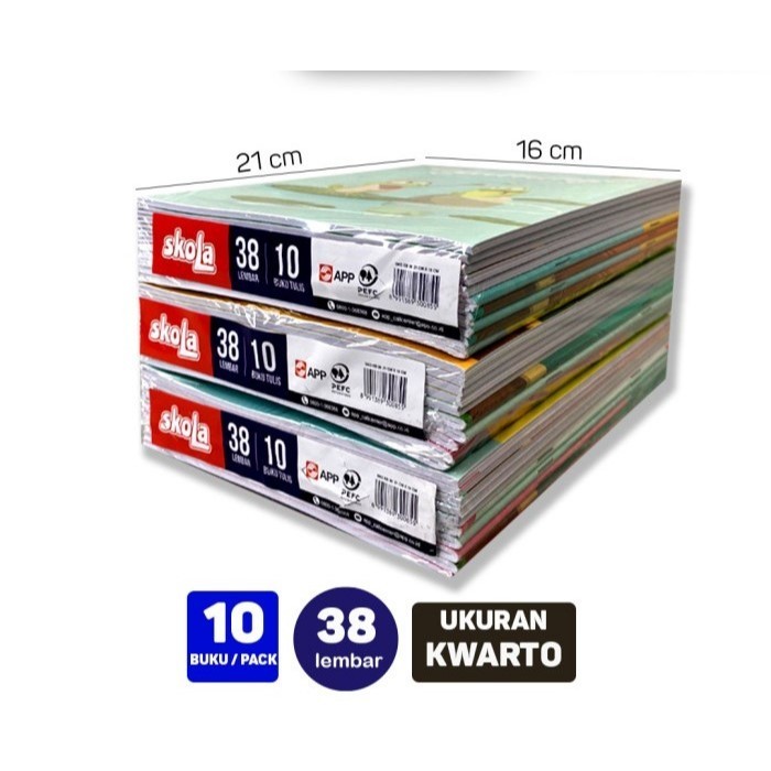 

BUKU TULIS 38 LEMBAR SKOLA BY SiDU SINAR DUNIA (1 PACK 10 BUKU)