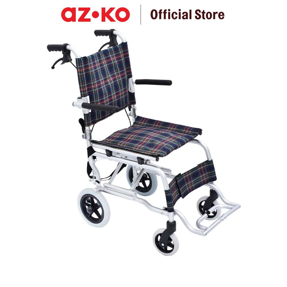 AZKO Galena 37 cm Kursi Roda Manual Traveling Dengan Tas - Biru/Merah Foldable Wheels Chair Kursi Do
