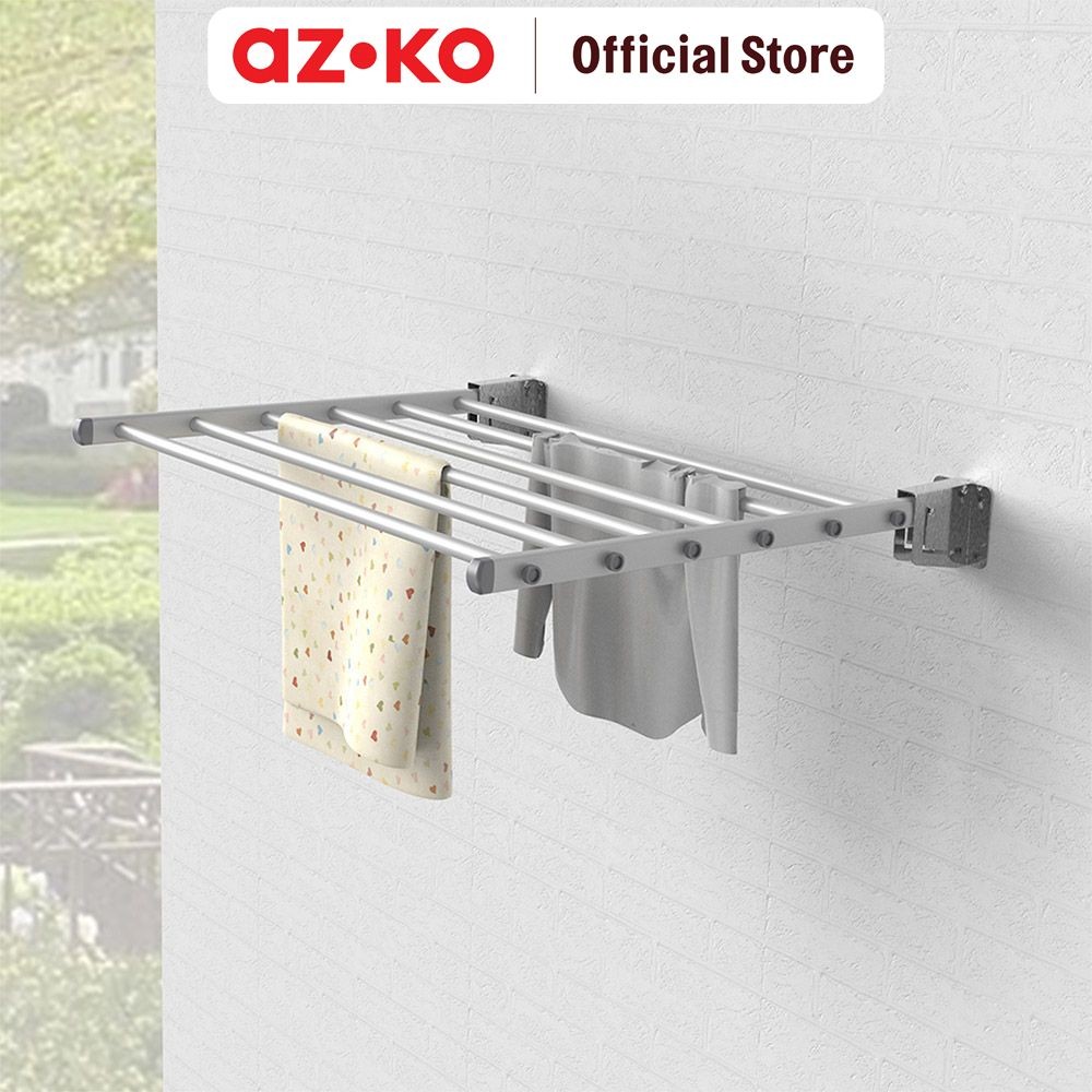 AZKO Stora 91x73.2x10.3 cm Jemuran Baju Dinding Lipat Tempat Jemur Baju Drying Rack Gantungan Laundr