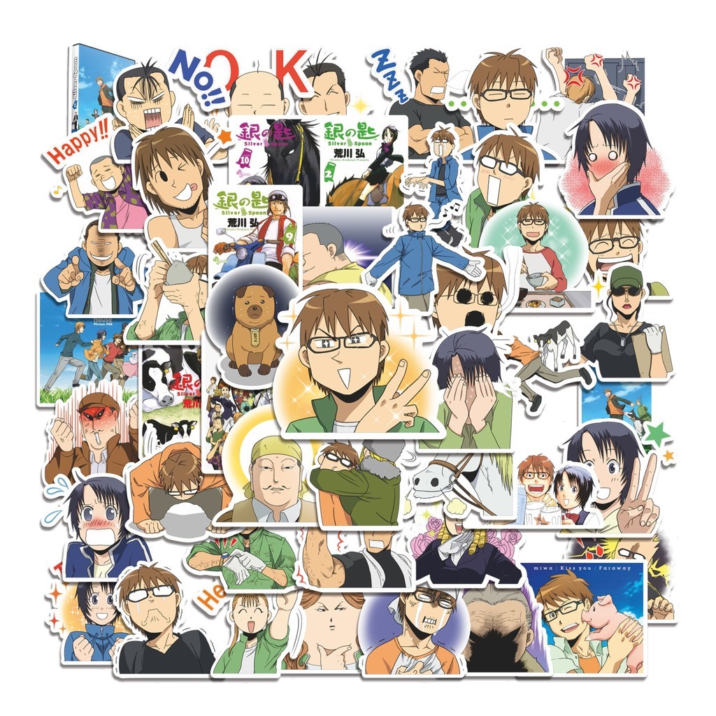 

COD 50 Pcs Stiker Silver Spoon Anime Lucu Anti Air Untuk Dekorasi Notebook Sepeda Skateboard Handphone DIY