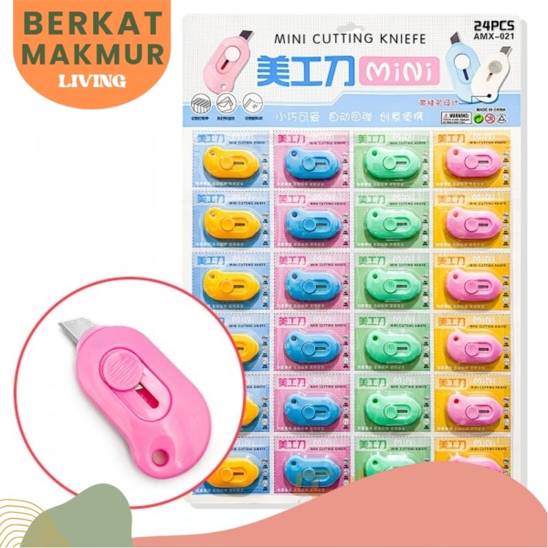

(BERKAT) ST7555 [COD] Cutter Mini Kater Pisau Pemotong Kertas Cutter Portable Per 1 Buah