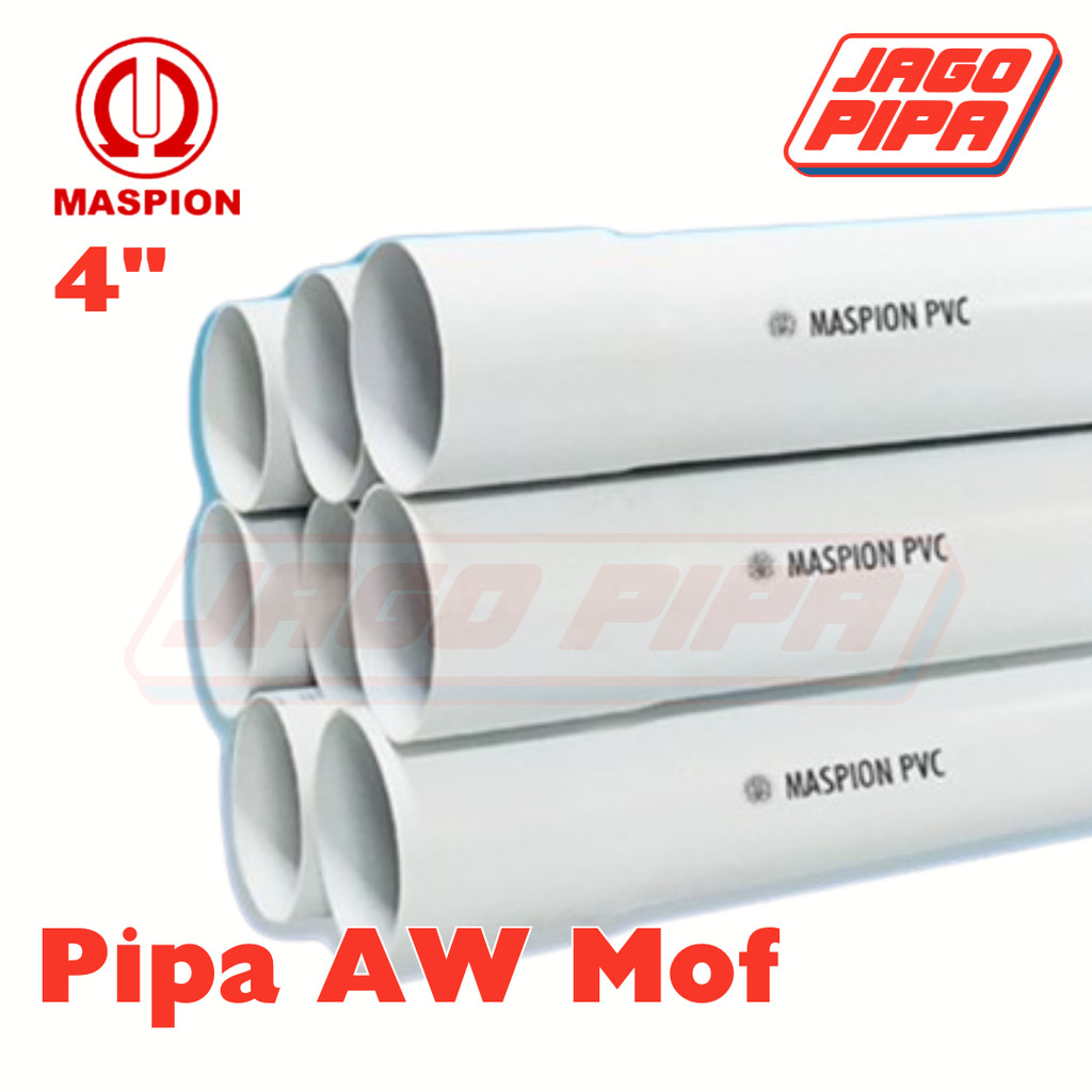 Maspion Pipa AW 4 Inch Putih MOF PVC 4 Meter Paralon 4" PUTIH