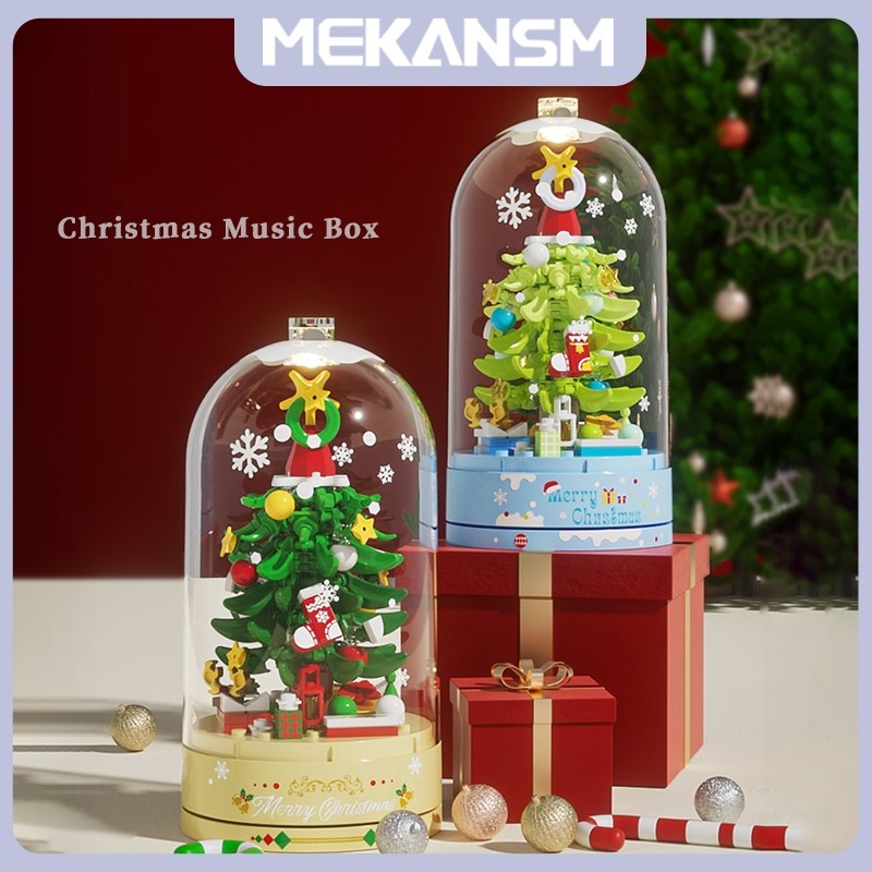 CA18 MEKANSM Kotak Musik Pohon Natal Blok Bangunan Dekorasi Natal Rakitan Bricks Susun Christmas Mus