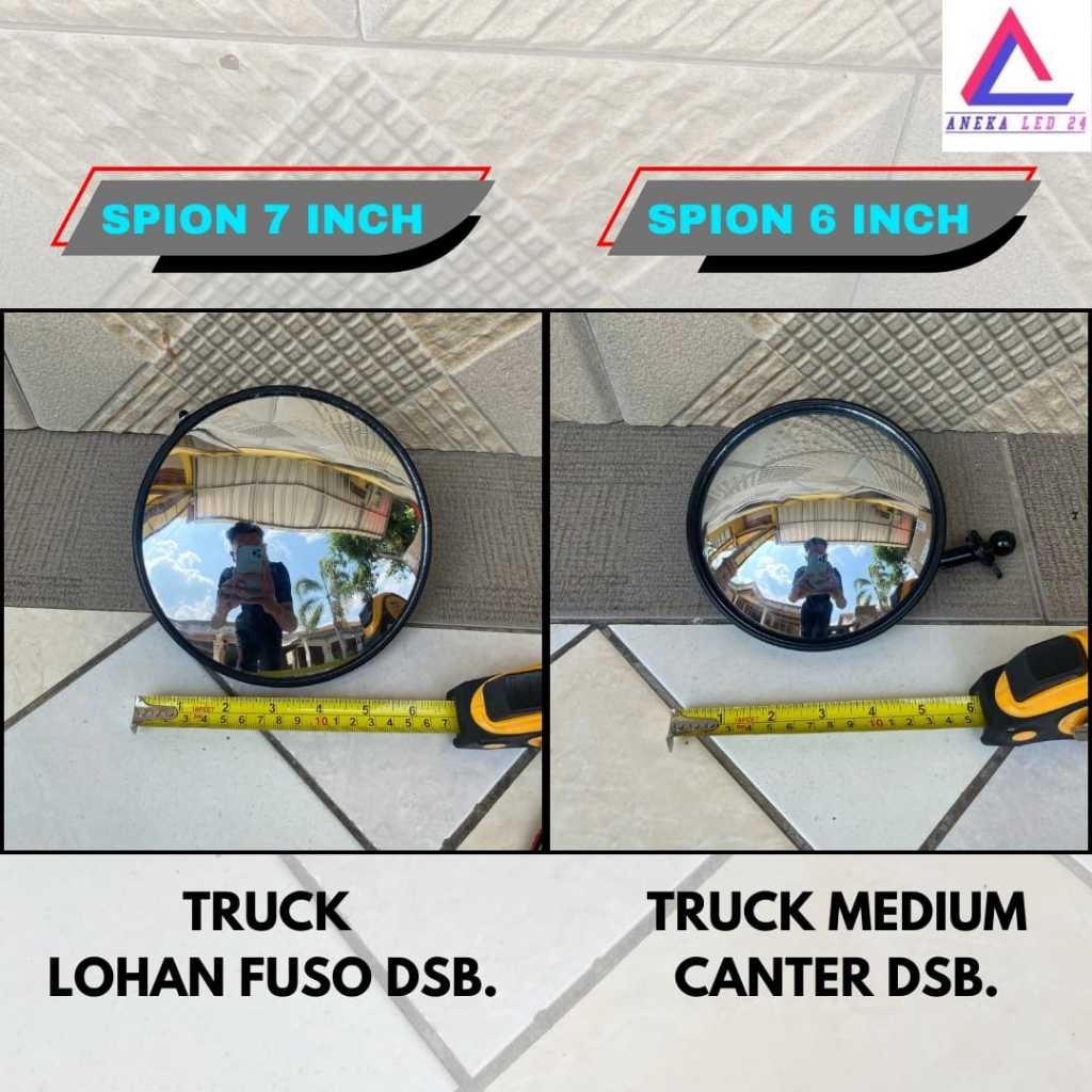 KACA SPION BULAT BUNDAR CEMBUNG UNIVERSAL 7 INCH 17,8 CM UNTUK TRUK LOHAN DAN FUSO