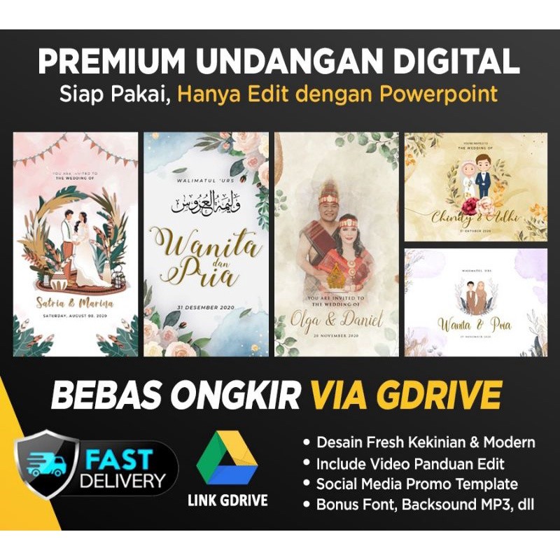 Template Premium Undangan Digital Pernikahan Format PowerPoint