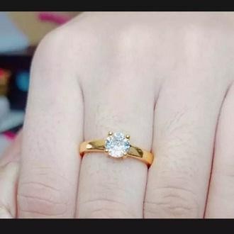 GiStore09 Cincin Titanium GOLD Tunangan Mata Satu ANTI KARAT HARGA SATUAN / Cincin Polos Warna Emas 