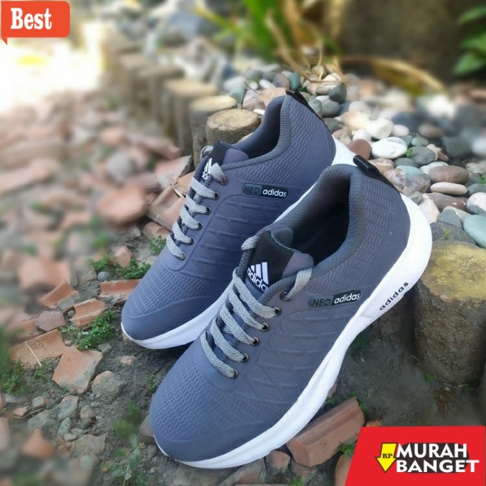 sepatu lari lokal terbaik 2025 Sepatu sneakers pria terbaru sepatu sport lari pria - Hitam, 38