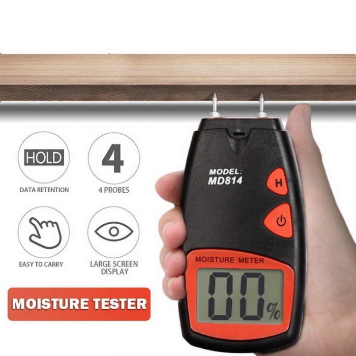 Moisture Meter MD814 MC Tester Kayu Wood Kertas Katun Cotton Kadar Air