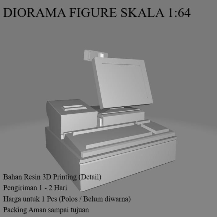 Diorama Hotwheels Mesin Cashier / Kasir M1 - Skala 1/64 Miniatur Diecast