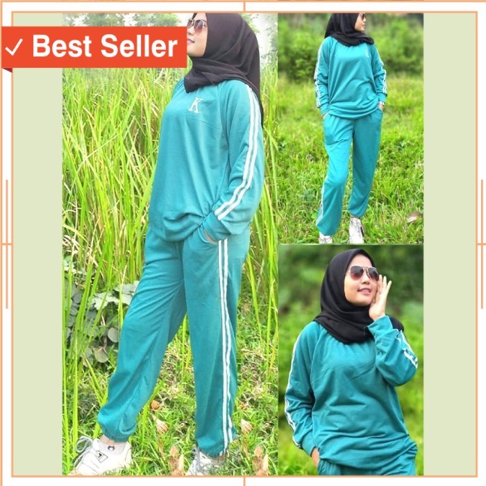 Set Olahraga Murah Kekinian Cuci Gudang Promo Diskon Style Korea /Setelan baju olahraga jumbo bordir