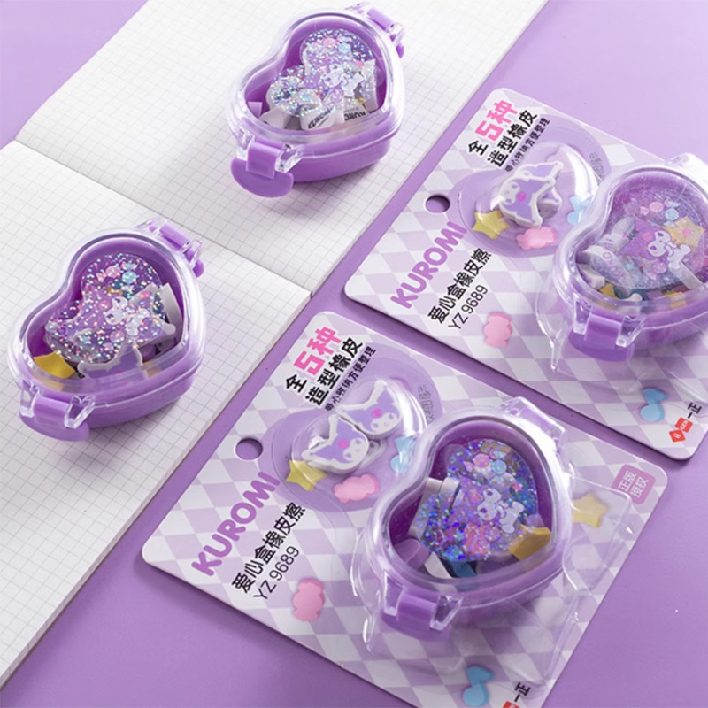 

Sanrio Rubber Eraser Creative Kuromi Melody Cinnamoroll Pencil Erasers Kawaii Stationery Office Supplies children's day gifts