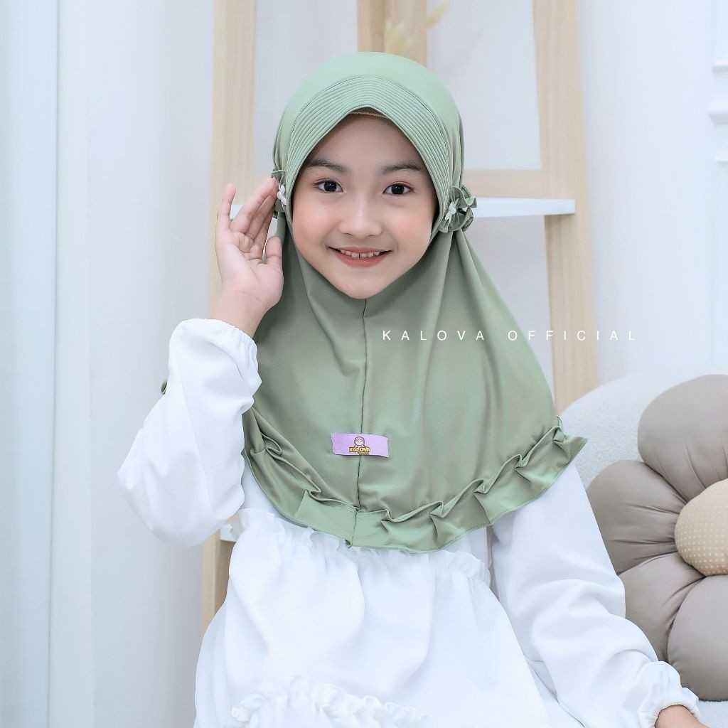Jilbab Anak Perempuan Tali Kriwil Kerudung Anak Sd Jersey Premium Saila