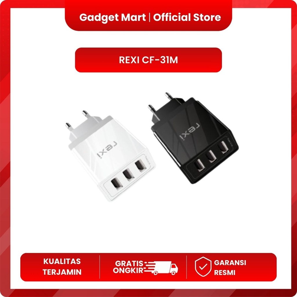 CHARGER REXI 3 PORT with CABLE USB to MICRO - CF31 M