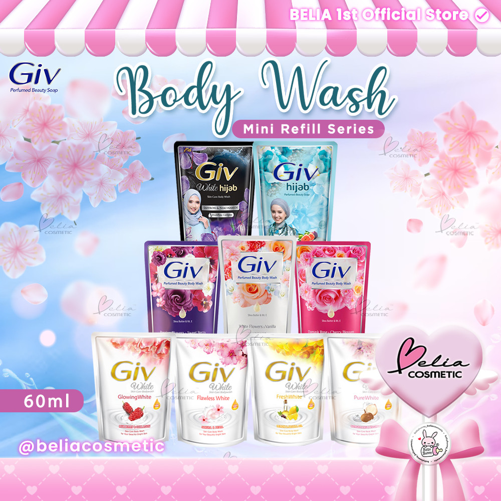 RAF  GIV Body Wash 60ml Pouch Refill | Perfumed Beauty Body Wash | White Skincare Bodywash | Sabun M