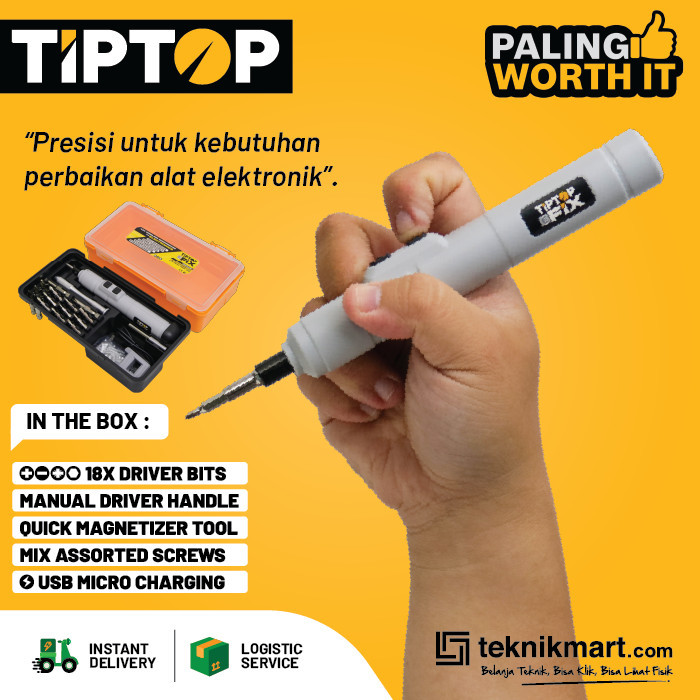 Tip Top E-FIX 4.2 Volt Cordless Screwdriver / Obeng Baterai