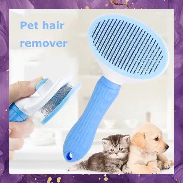 (SBA) Sisir Kucing Grooming TOMBOL BESAR Bulu Hewan Anjing Kelinci Sikat Kawat Pembersih Otomatis FK