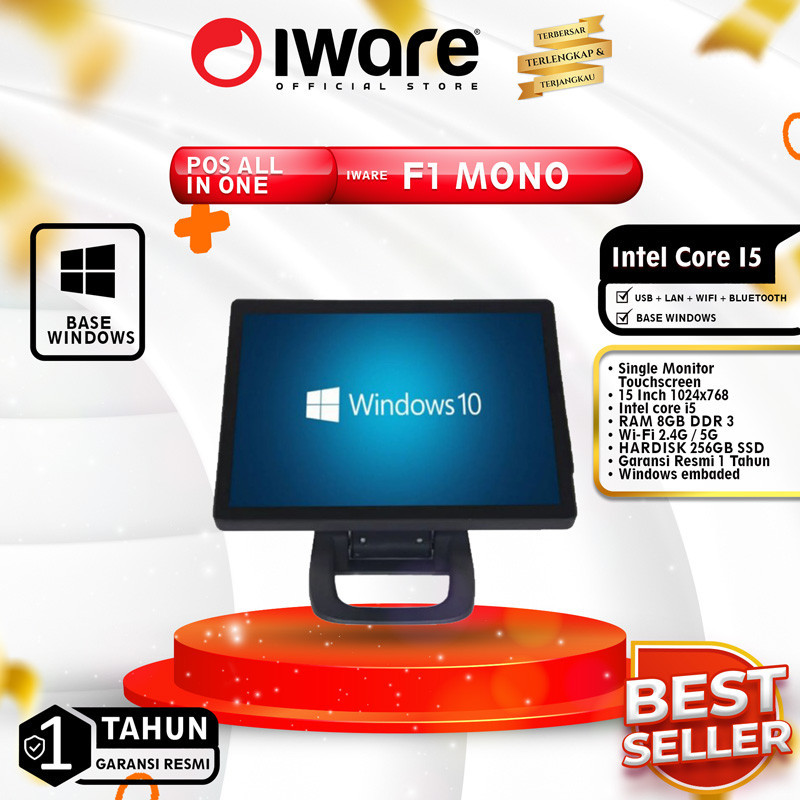 Pos All In One Mesin Kasir Iware F1 Mono Core i5 Touchscreen System PC