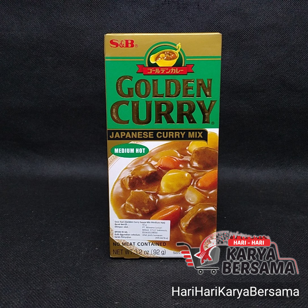 

BUMBU MASAK INSTAN SAUS KARI S&B GOLDEN CURRY SAUCE MIX MEDIUM HOT 92GR