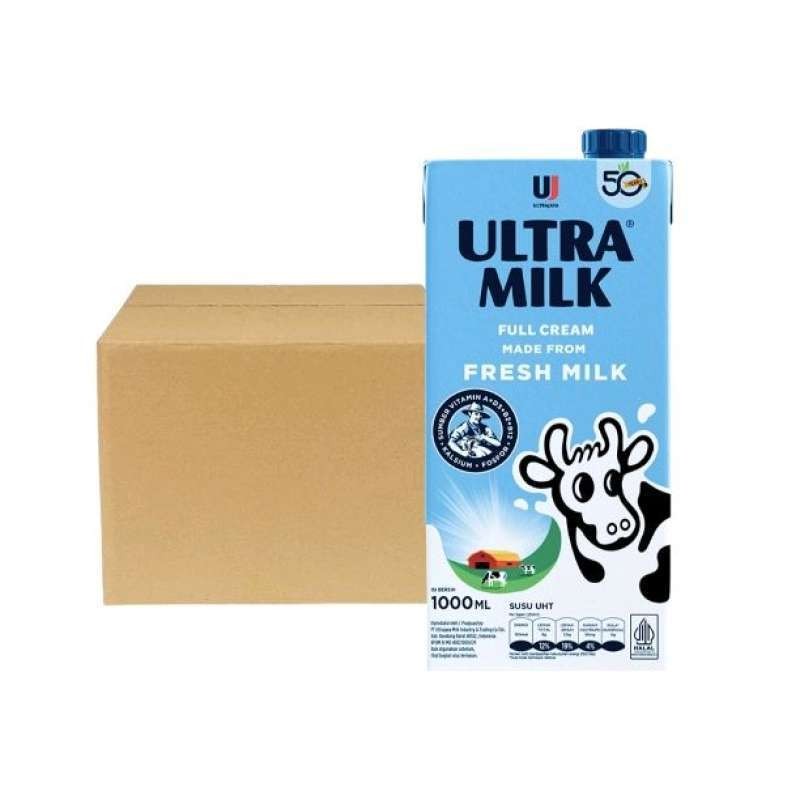 

Ultra milk Susu UHT Full Cream 1 Karton Dus ( 12 x 1000ml )