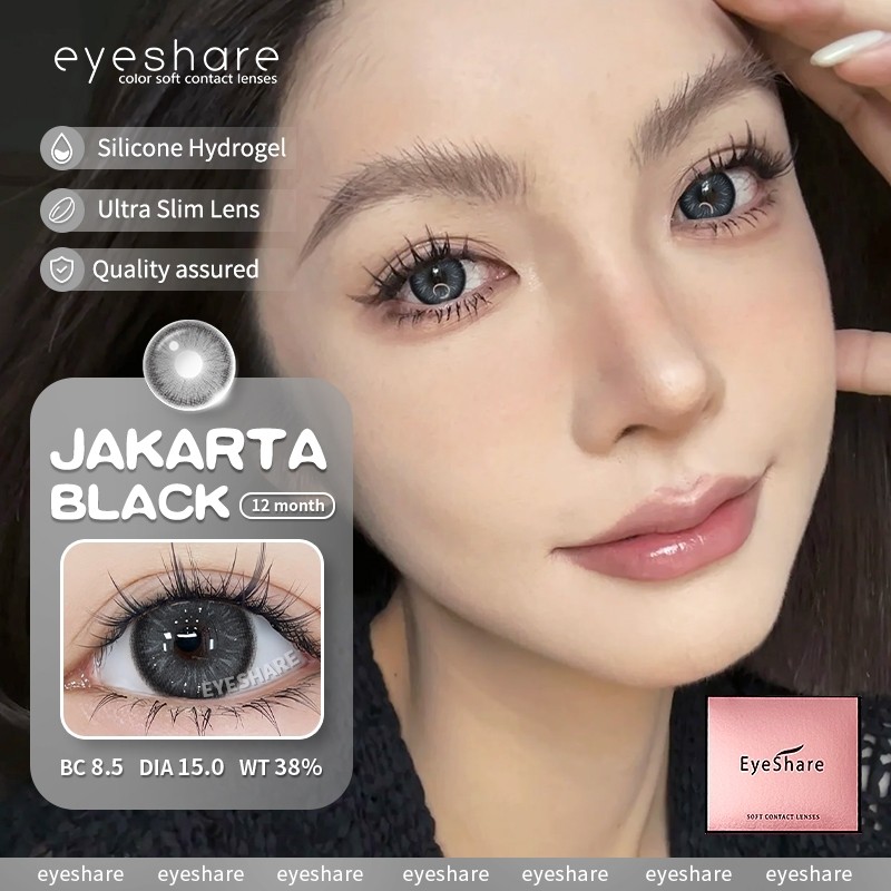 {COD}-Lensa Kontak Eyeshare Jakarta Lensa Kontak Warna Softlens Hitam Ukuran Mata Besar 15.0 mm. Beb
