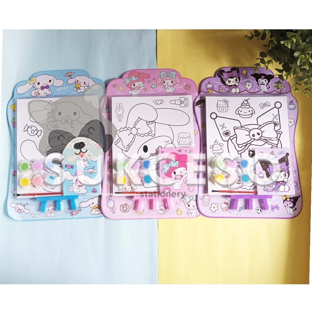 

Fancy Drawing Set Gambar Sanrio - 6609 / Paket Melukis Cat Air Kuromi Cinnamoroll Melody