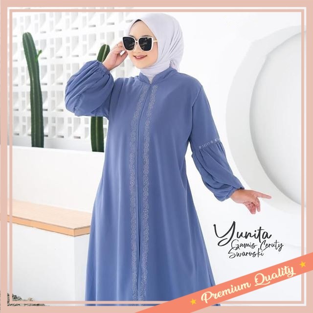 Baju Lebaran Murah Idul Fitri Model Terbaru kekinian /Baju Gamis Wanita Muslim Abaya Yunita Payet Fa
