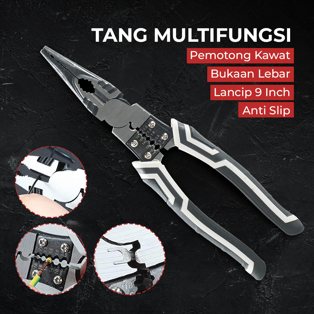 

- AIROAD Tang Pemotong Kawat Multifungsi Bukaan Lebar Anti Slip - AR30 -