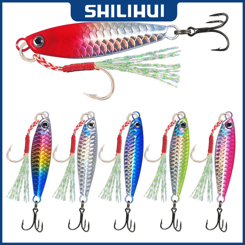 Umpan Casting Metal Jig 7 10 15 20 Gram Light Jigging Assist Treble Hook BKK 6066 Micro Lure Murah I