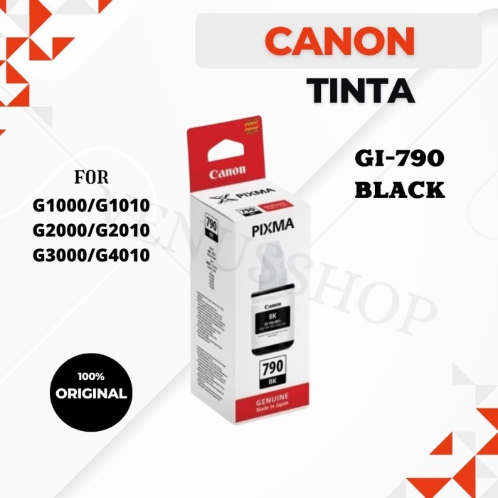 

TERLARIS CANON TINTA BOTOL GI790 BLACK / TINTA REFILL GI 790 HITAM ORIGINAL