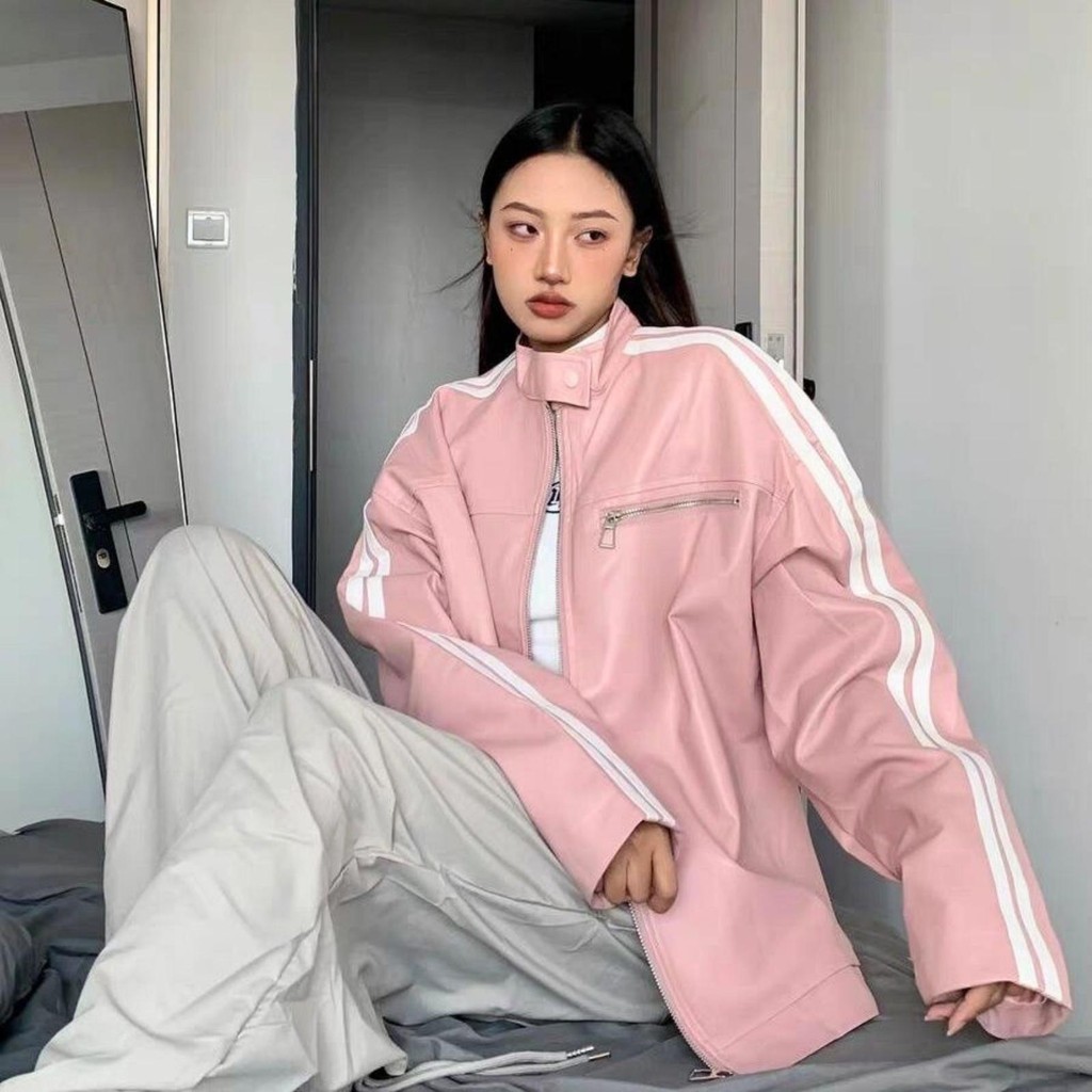 Jaket Kulit Wanita Bahan Berkualitas Blazer Hitam Oversize