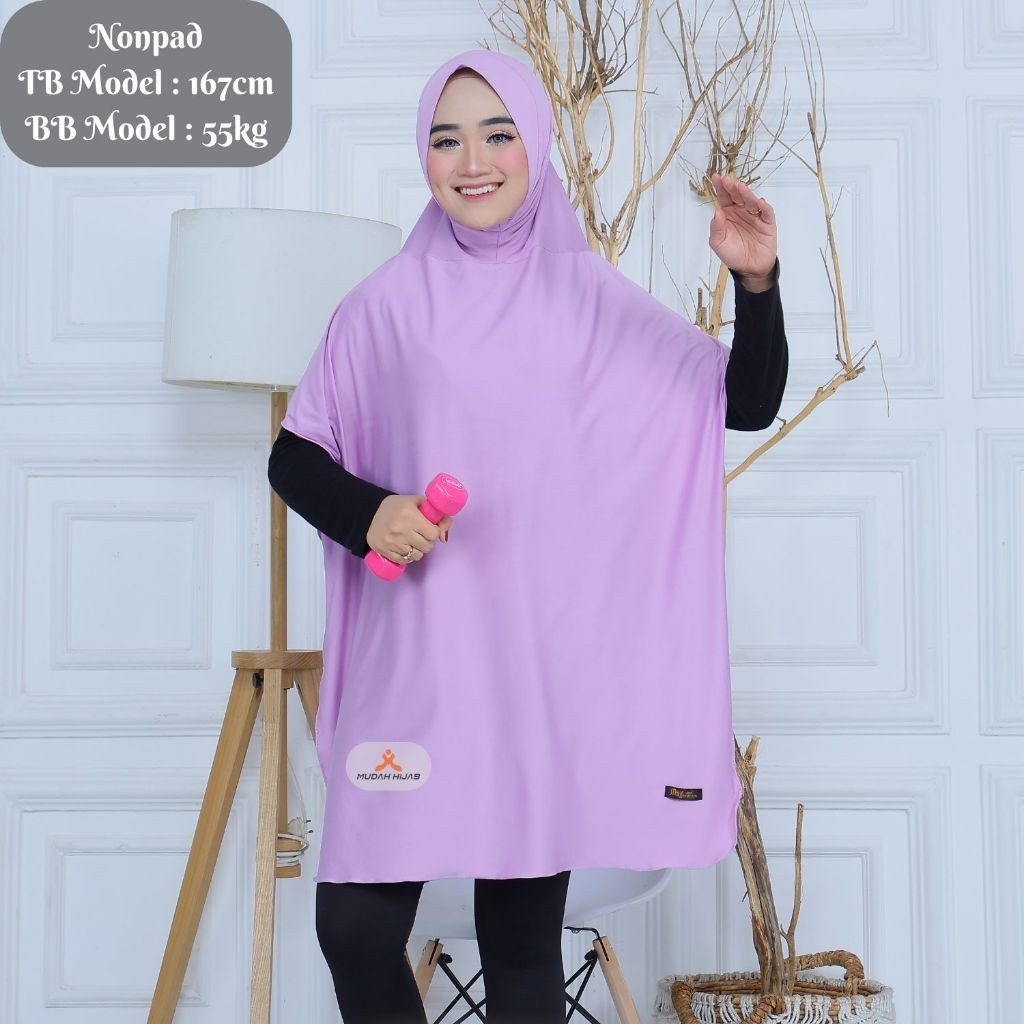 READY - Kerudung Rompi Olahraga Super Jumbo Jilbab Vest Polos Sporty Poundfit, Renang, Jogging MUDAH