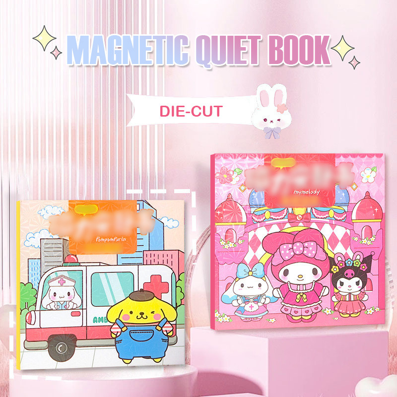 

COD Buku Tenang Magnetik Kartun Stiker Seri Sanrio Bebas Potong Buku Stiker Magnetik Lucu Anak Perempuan