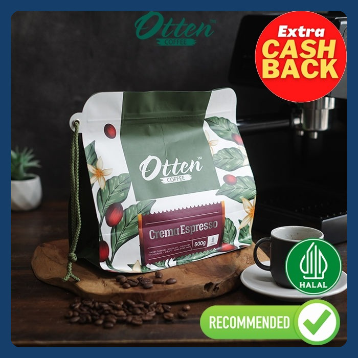 

Kopi Otten Coffee Crema Espresso 500 gram | Biji / Bubuk Kopi Roasted Bean Espresso Blend