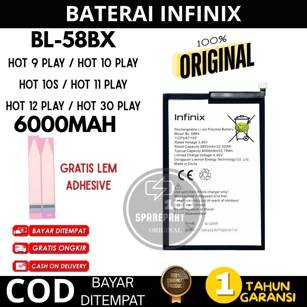 BATERAI BATRE INFINIX HOT 9 PLAY / HOT 10S / HOT 10 PLAY / HOT 30 PLAY / HOT 11 PLAY / HOT 12 PLAY B