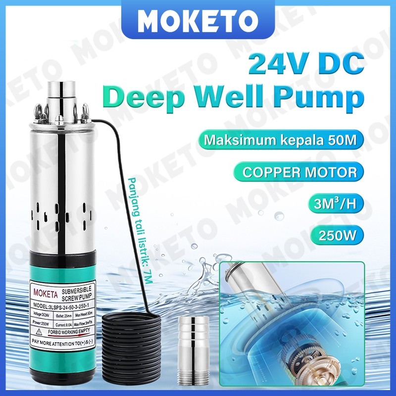 Pompa Air Celup 24V, Mampu Angkat Hingga 50m, Pompa Submersible untuk Sumur Dalam dan Taman