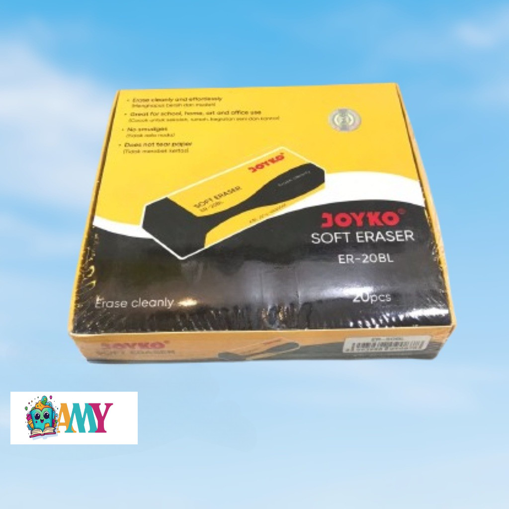 

(1PAK ISI 20PCS)JOYKO ERASER ER 20 BL HITAM AMY STASIONARY