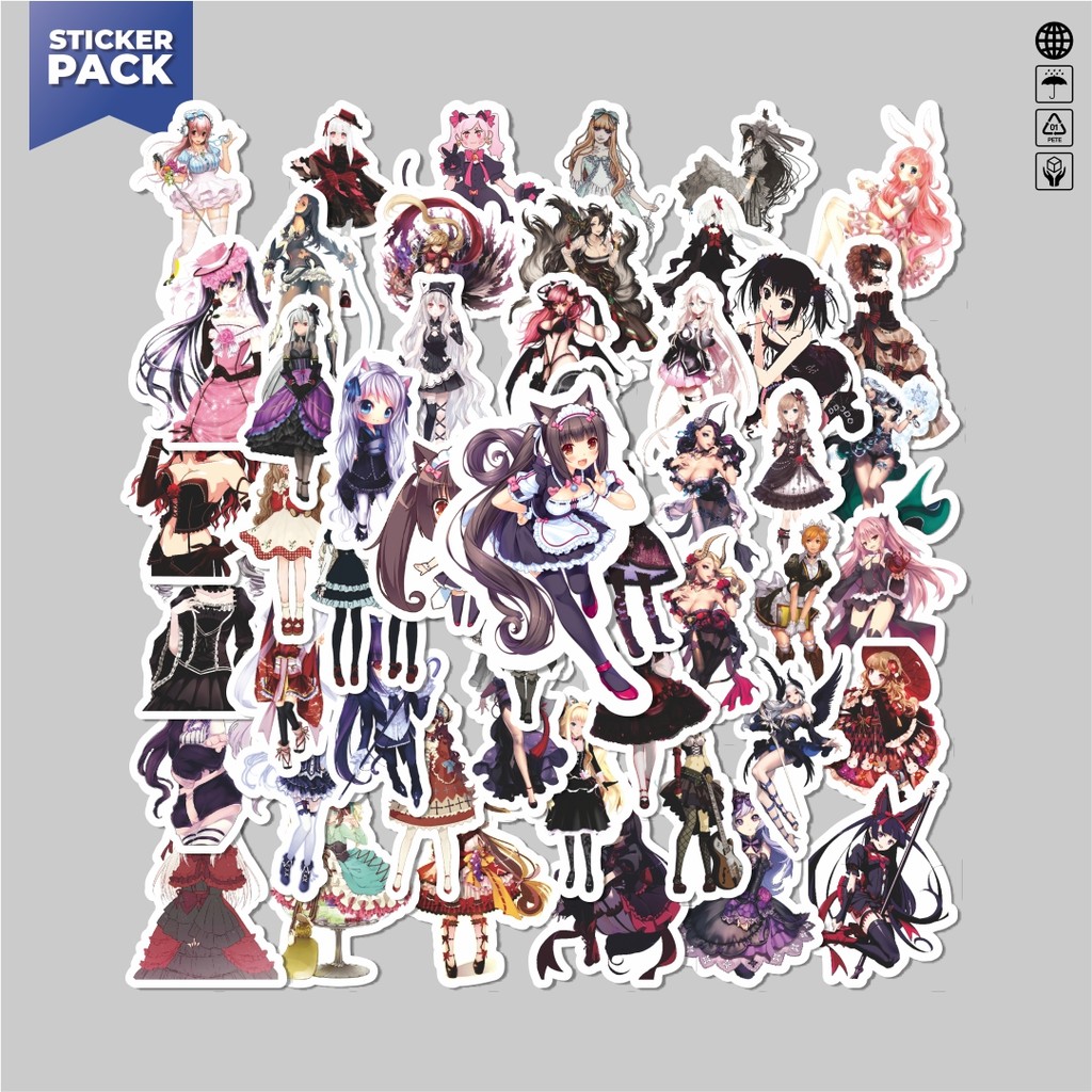 

[100PCS]Stiker Pack Stiker Anime Lolita Girls Aesthetic Vinyl Anti Air Dekorasi Sticker Laptop Buku Journal Koper Helm Casing HP Gitar Helm Skateboard